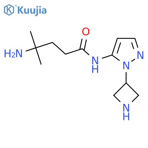 4-amino-N-1-(azetidin-3-yl)-1H-pyrazol-5-yl-4-methylpentanamide structure