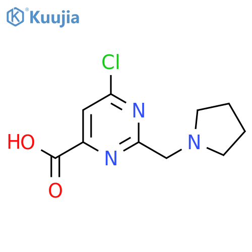 6-Chloro-2-[(pyrrolidin-1-yl)methyl]pyrimidine-4-carboxylic acid structure