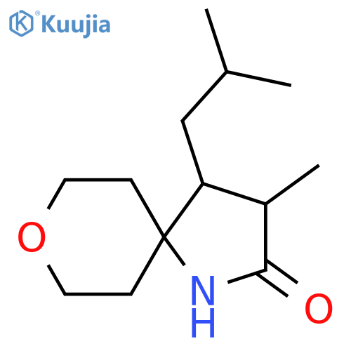 3-Methyl-4-(2-methylpropyl)-8-oxa-1-azaspiro[4.5]decan-2-one structure