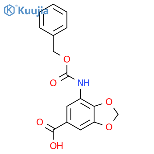 7-{(benzyloxy)carbonylamino}-1,3-dioxaindane-5-carboxylic acid structure