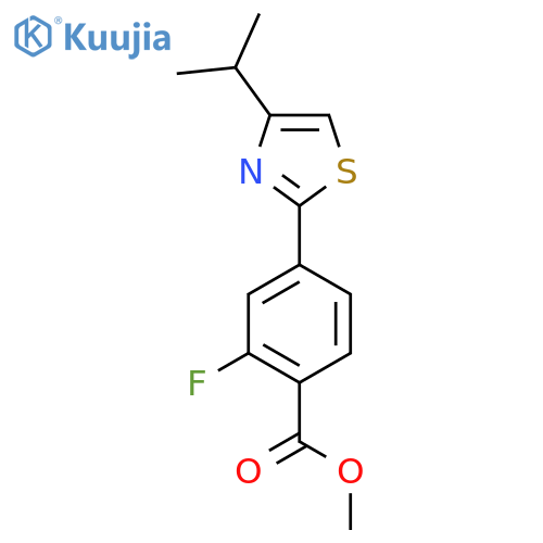 Methyl 2-fluoro-4-[4-(propan-2-yl)-1,3-thiazol-2-yl]benzoate structure