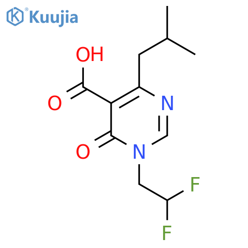 1-(2,2-difluoroethyl)-4-(2-methylpropyl)-6-oxo-1,6-dihydropyrimidine-5-carboxylic acid structure