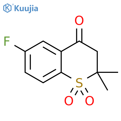 4H-1-Benzothiopyran-4-one, 6-fluoro-2,3-dihydro-2,2-dimethyl-, 1,1-dioxide structure