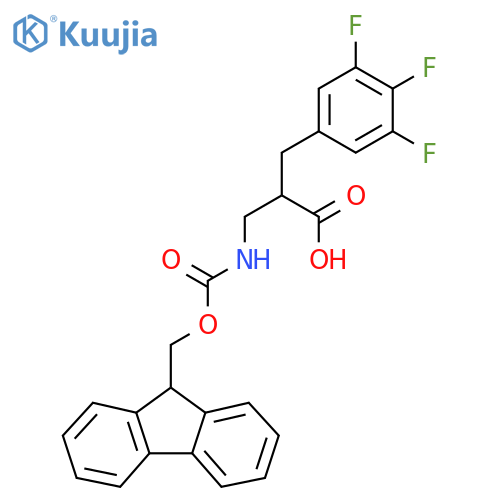 3-({[(9H-fluoren-9-yl)methoxy]carbonyl}amino)-2-[(3,4,5-trifluorophenyl)methyl]propanoic acid structure