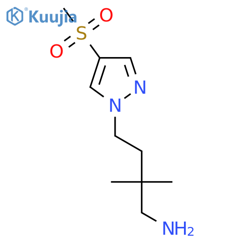 4-(4-methanesulfonyl-1H-pyrazol-1-yl)-2,2-dimethylbutan-1-amine structure