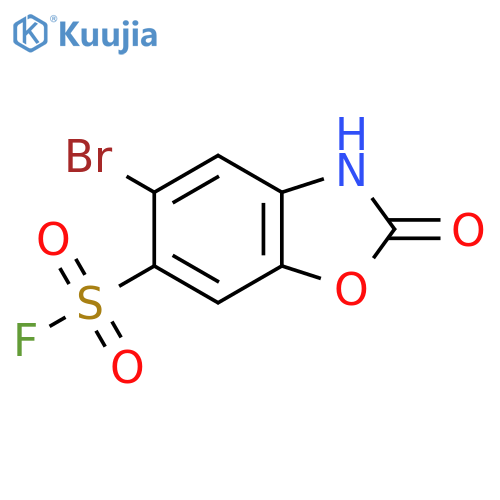 5-Bromo-2-oxo-2,3-dihydro-1,3-benzoxazole-6-sulfonyl fluoride structure