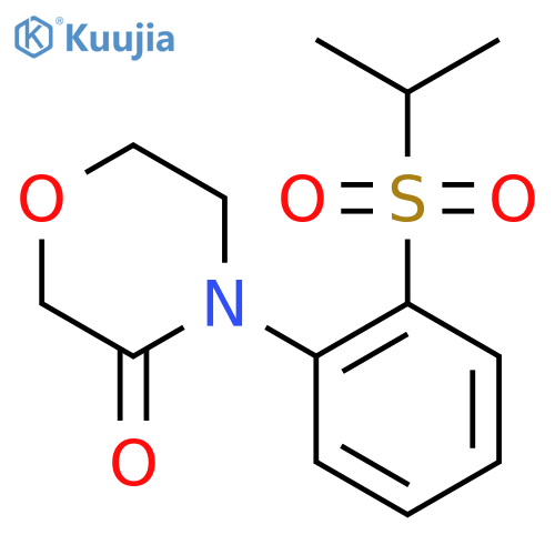 4-2-(propane-2-sulfonyl)phenylmorpholin-3-one structure