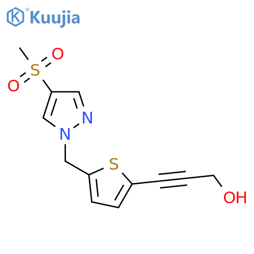 3-{5-(4-methanesulfonyl-1H-pyrazol-1-yl)methylthiophen-2-yl}prop-2-yn-1-ol structure