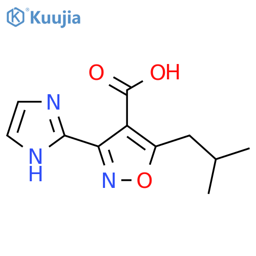 3-(1H-imidazol-2-yl)-5-(2-methylpropyl)-1,2-oxazole-4-carboxylic acid structure