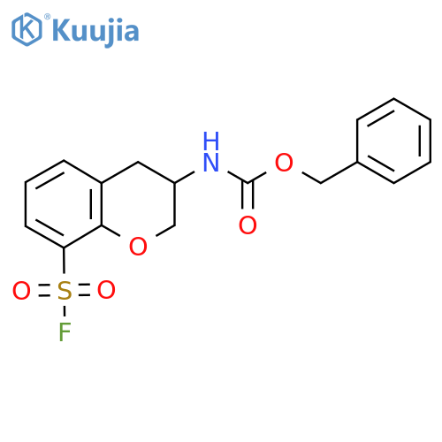 benzyl N-[8-(fluorosulfonyl)-3,4-dihydro-2H-1-benzopyran-3-yl]carbamate structure
