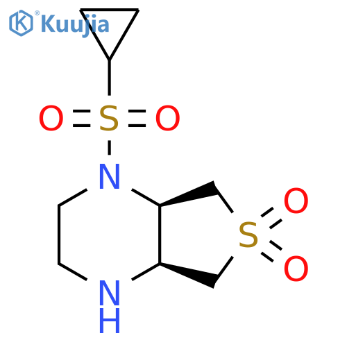 rac-(4aR,7aS)-1-(cyclopropanesulfonyl)-octahydro-6lambda6-thieno[3,4-b]piperazine-6,6-dione structure