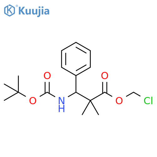 Benzenepropanoic acid, β-[[(1,1-dimethylethoxy)carbonyl]amino]-α,α-dimethyl-, chloromethyl ester structure