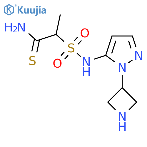 2-{1-(azetidin-3-yl)-1H-pyrazol-5-ylsulfamoyl}propanethioamide structure