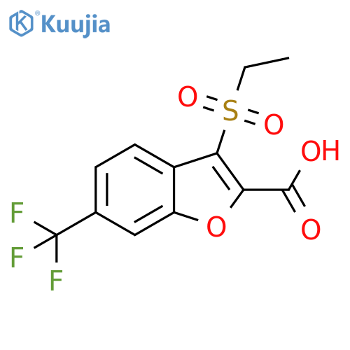 2-Benzofurancarboxylic acid, 3-(ethylsulfonyl)-6-(trifluoromethyl)- structure
