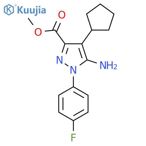 methyl 5-amino-4-cyclopentyl-1-(4-fluorophenyl)-1H-pyrazole-3-carboxylate structure