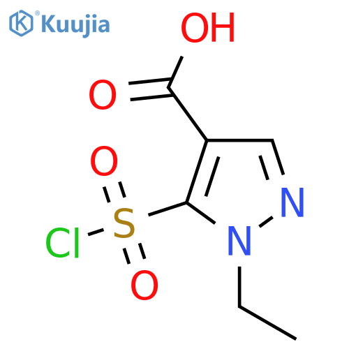 5-(chlorosulfonyl)-1-ethyl-1H-pyrazole-4-carboxylic acid structure