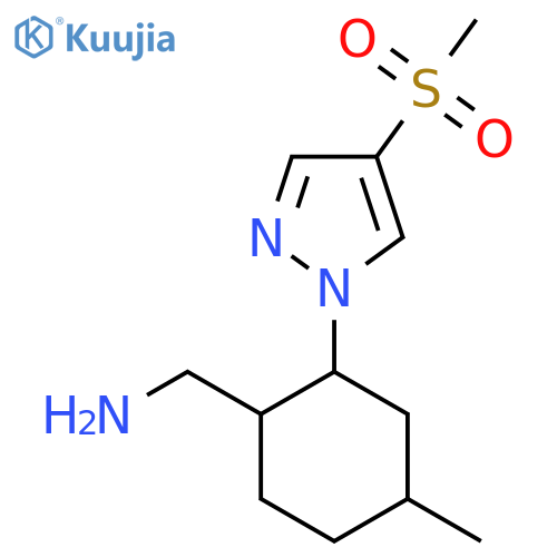 2-(4-methanesulfonyl-1H-pyrazol-1-yl)-4-methylcyclohexylmethanamine structure
