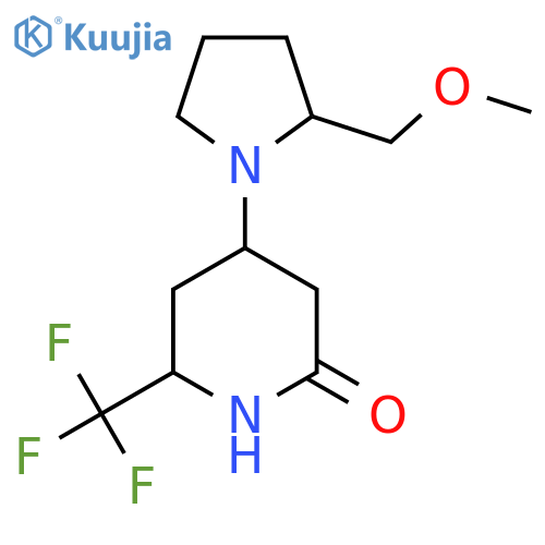 4-[2-(Methoxymethyl)pyrrolidin-1-yl]-6-(trifluoromethyl)piperidin-2-one structure