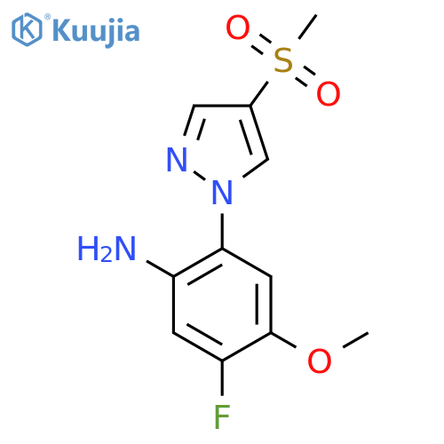 5-fluoro-2-(4-methanesulfonyl-1H-pyrazol-1-yl)-4-methoxyaniline structure
