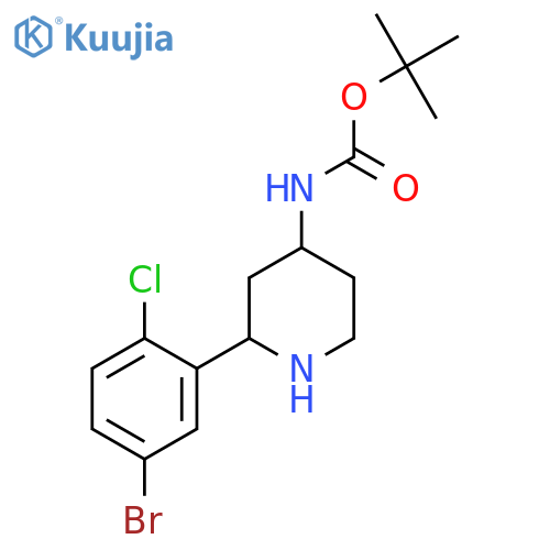 tert-butyl N-[2-(5-bromo-2-chlorophenyl)piperidin-4-yl]carbamate structure
