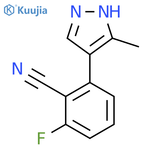 2-fluoro-6-(3-methyl-1H-pyrazol-4-yl)benzonitrile structure