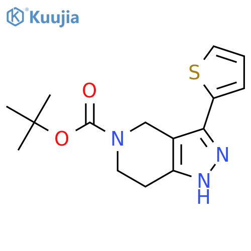 tert-butyl 3-(thiophen-2-yl)-2H,4H,5H,6H,7H-pyrazolo[4,3-c]pyridine-5-carboxylate structure