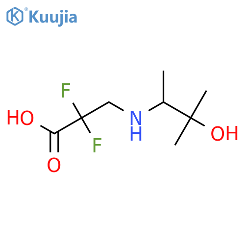 2,2-Difluoro-3-[(3-hydroxy-3-methylbutan-2-yl)amino]propanoic acid structure