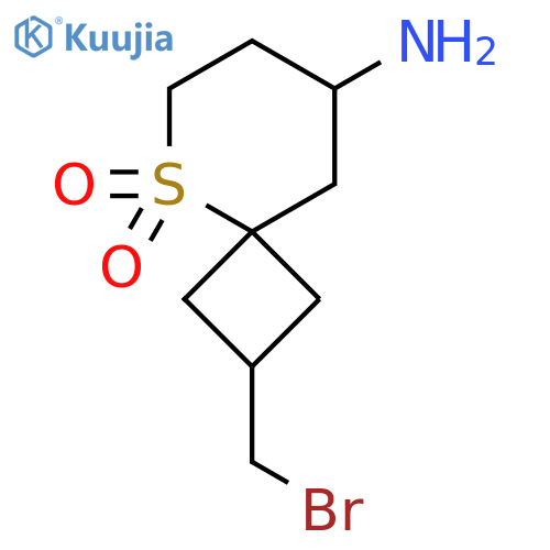 8-amino-2-(bromomethyl)-5lambda6-thiaspiro3.5nonane-5,5-dione structure