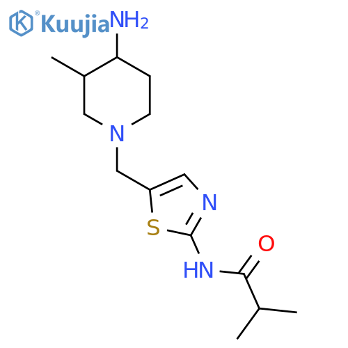 N-{5-[(4-amino-3-methylpiperidin-1-yl)methyl]-1,3-thiazol-2-yl}-2-methylpropanamide structure