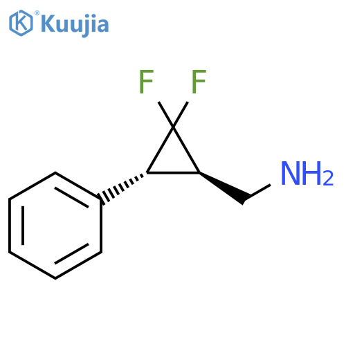 Cyclopropanemethanamine, 2,2-difluoro-3-phenyl-, (1R,3R)-rel- structure