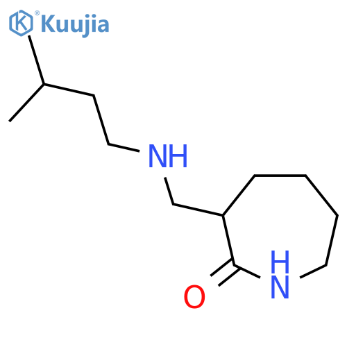 3-{[(3-Methylbutyl)amino]methyl}azepan-2-one structure
