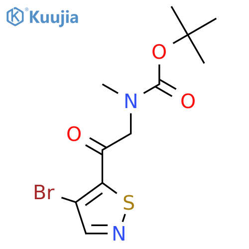 tert-butyl N-[2-(4-bromo-1,2-thiazol-5-yl)-2-oxoethyl]-N-methylcarbamate structure