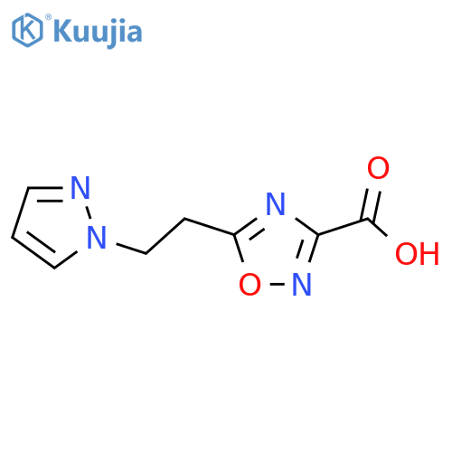5-2-(1H-pyrazol-1-yl)ethyl-1,2,4-oxadiazole-3-carboxylic acid structure