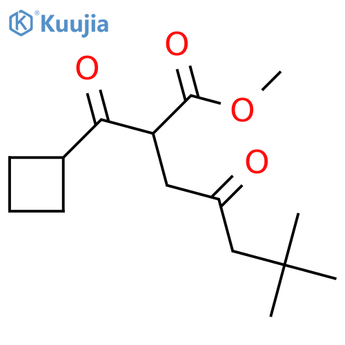 methyl 2-cyclobutanecarbonyl-6,6-dimethyl-4-oxoheptanoate structure