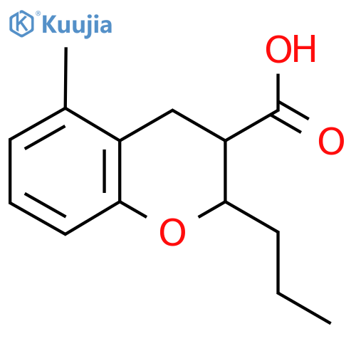 5-methyl-2-propyl-3,4-dihydro-2H-1-benzopyran-3-carboxylic acid structure
