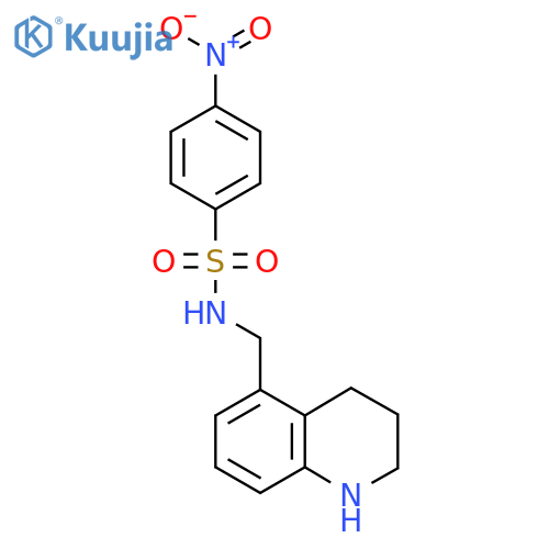 4-nitro-N-[(1,2,3,4-tetrahydroquinolin-5-yl)methyl]benzene-1-sulfonamide structure
