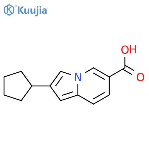 2-Cyclopentylindolizine-6-carboxylic acid structure