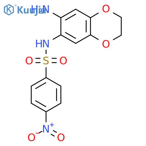 N-(7-amino-2,3-dihydro-1,4-benzodioxin-6-yl)-4-nitrobenzene-1-sulfonamide structure
