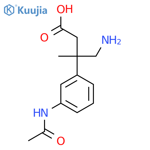 4-amino-3-(3-acetamidophenyl)-3-methylbutanoic acid structure
