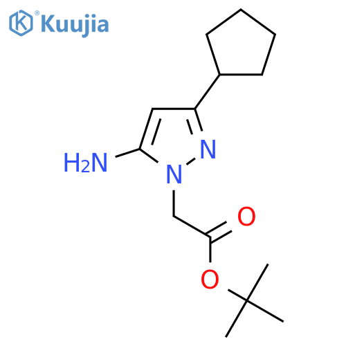 tert-butyl 2-(5-amino-3-cyclopentyl-1H-pyrazol-1-yl)acetate structure