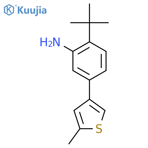 2-tert-butyl-5-(5-methylthiophen-3-yl)aniline structure