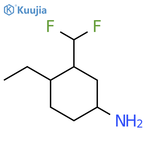 3-(Difluoromethyl)-4-ethylcyclohexan-1-amine structure