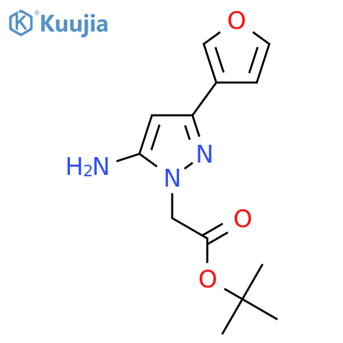 tert-butyl 2-[5-amino-3-(furan-3-yl)-1H-pyrazol-1-yl]acetate structure