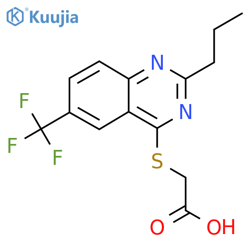 2-{[2-Propyl-6-(trifluoromethyl)quinazolin-4-yl]sulfanyl}acetic acid structure