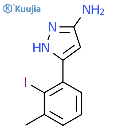 3-(2-iodo-3-methylphenyl)-1H-pyrazol-5-amine structure