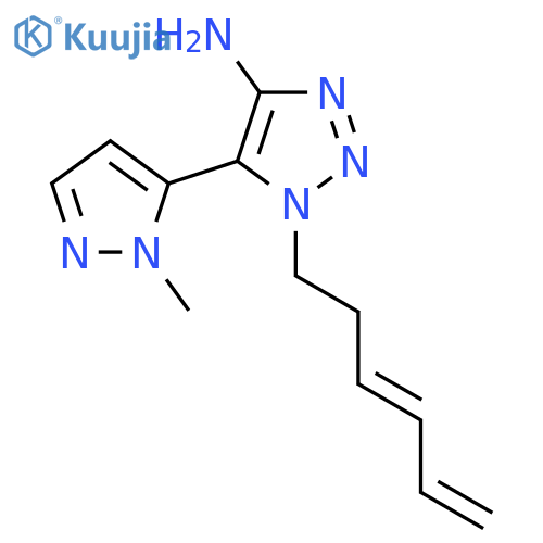 1-(hexa-3,5-dien-1-yl)-5-(1-methyl-1H-pyrazol-5-yl)-1H-1,2,3-triazol-4-amine structure