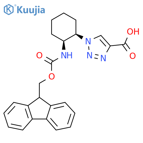 1-(1R,2S)-2-({(9H-fluoren-9-yl)methoxycarbonyl}amino)cyclohexyl-1H-1,2,3-triazole-4-carboxylic acid structure