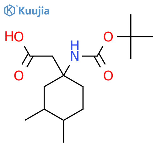 2-(1-{(tert-butoxy)carbonylamino}-3,4-dimethylcyclohexyl)acetic acid structure