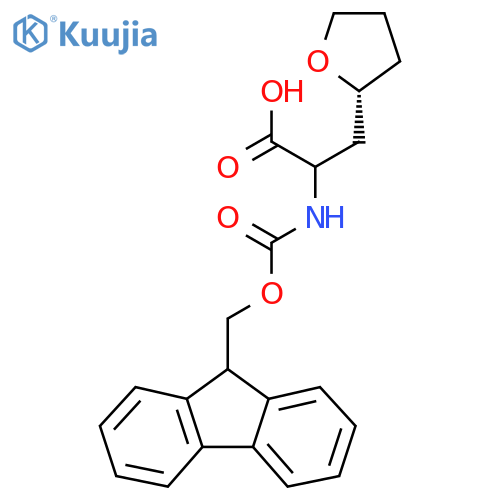 2-({(9H-fluoren-9-yl)methoxycarbonyl}amino)-3-(2R)-oxolan-2-ylpropanoic acid structure