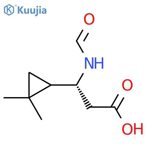 (3R)-3-(2,2-dimethylcyclopropyl)-3-formamidopropanoic acid structure